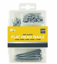 250Pcs DIY Assorted Flat Head Nails Steel Wood Carpentry Building Home Work Pins
