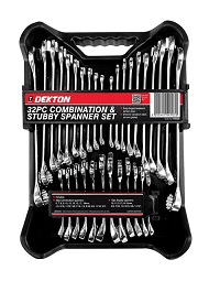 Add a review for: Dekton 32pc Combination & Stubby Spanner Set Vanadium Steel Chrome Plated