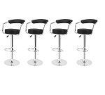 Add a review for: 4x Black PU Leather Breakfast Stool Bar Chair