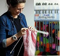 4 Pairs Knitting Needles Single Point Plastic Hobby Craft Yarn Knit Pins 25cm UK