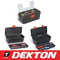 Add a review for: Dekton Tool Box Hobby Storage Case Removable Tray Carry Handle DIY Organiser