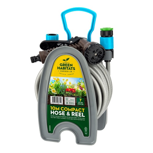 Green Habitats 10M Hosepipe with Attachments AND Wall Mount 