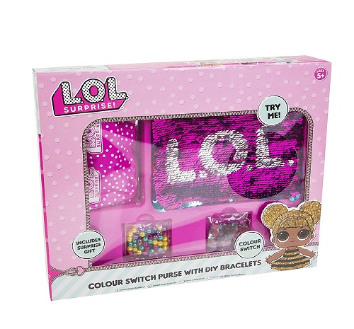 L.O.L. Surprise ! Sequin Purse and Jewellery Making Kit for Girls Lol Dolls Confetti Pop Diva Rocker Mc Swag