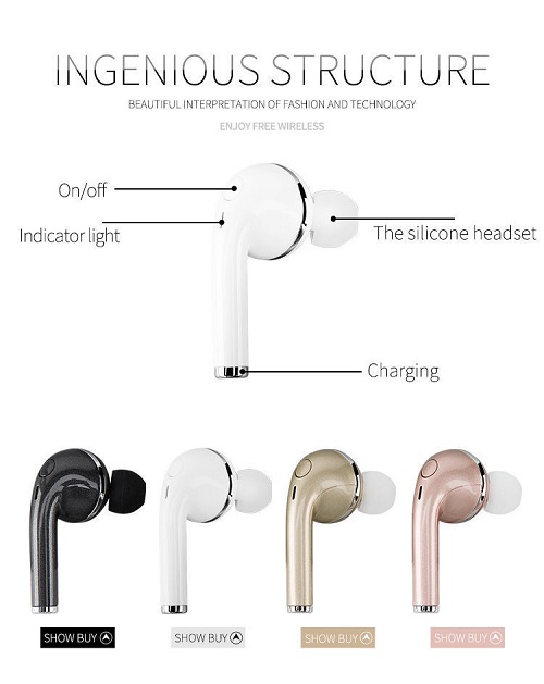 Bluetooth Wireless Earphone Headset Stereo Mic Pods Air for iPhone Samsung