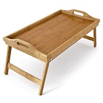 Add a review for: Lightweight Wooden Bamboo Serving Tray with Folding Legs 