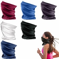 6 Pack Face Coverings Multifunctional Snood Headwear Bandana Scarf Tube Unisex