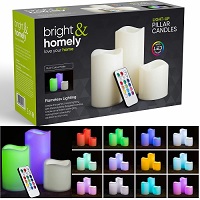Colour Changing LED Candle Flameless Flickering LED Wax Mood Set with Remote