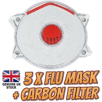 Add a review for: 3 X Flu Virus Face Mask with Carbon Filter Coronavirus Surgical Bacteria Dust
