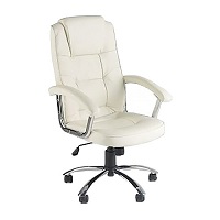Add a review for: Premium Quality Office Chair Cream Leather Manager Gas Lift Chrome Swivel Base with Castor Wheels