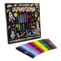 20 Coloured Markers Including 6 Metallic Colours Fine Point Colouring Children
