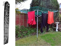 Summer Natural 4 Arm Rotary Garden Washing Line Clothes Airer Dryer + Free Cover
