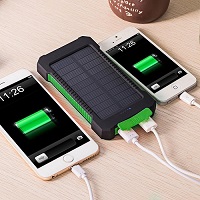 Dual USB Solar Power Bank With Flashlight - 5000mAh