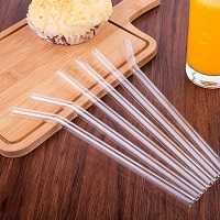 4 Pack Glass Straws with Cleaning Brush