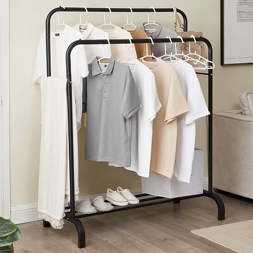 Heavy Duty Double Clothes Rail Hanging Rack Garment Display Stand Storage Shelf