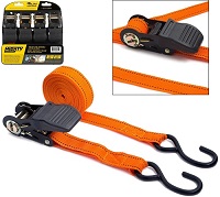 4PC Ratchet Tie Down Strap Set Cargo Trailer Marquee Roof Rack 25mm x 4.5m /15ft