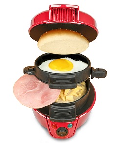 Add a review for: Quick Breakfast Sandwich Burger Muffin Maker Eggs Cheese Press Iron Grills