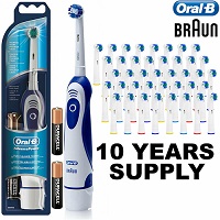 DB4010 + PE2907 Braun Advance Oral B Electric Toothbrush + 41 Toothbrush Heads + Batteries
