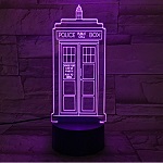 Police booth LED 3D Illuminated Illusion Light Sculpture Desk Lamp Night USB