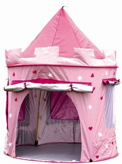 PRINCESS POP UP CASTLE INDOOR/OUTDOOR USE GIRS PINK TOY PLAY TENT PLAYHOUSE DEN 