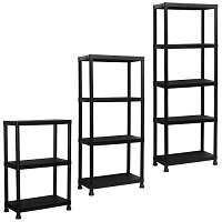 Add a review for: 3/4/5 Tier Plastic Shelving Storage Racking Shelves Garage Shed Home Warehouse