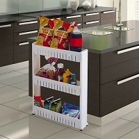 Add a review for: Mobile Shelving Unit Organiser Storage Basket Slim Slide Out Rack Kitchen Pantry
