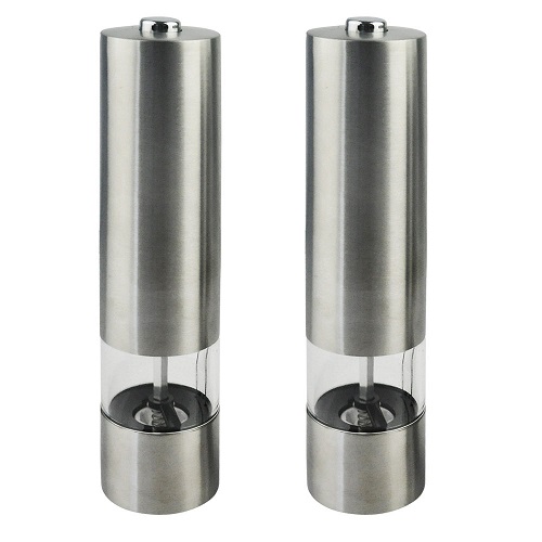 Large Stainless Steel Electronic Salt And Pepper Mill Set