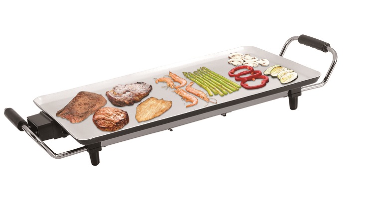 Electric Teppanyaki Table Top Grill Griddle BBQ Barbecue Camping & Spatulas With ceramic coating