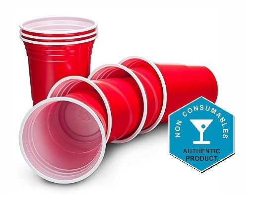 Ruby Apple Red American Party Cups - 16oz (455ml) - Disposable Party Cups - Packs of 50 