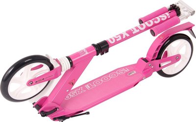 Ultimate iScoot X50 Pink Adult City Push Kick Scooter with Large 200MM Wheels, Dual Front and Rear Spring Comfort Suspension, Kick Stand, Mud / Rain Guards and Folding Frame with Carry Stray - Easy to Carry Light Weight Aluminium Kickboard