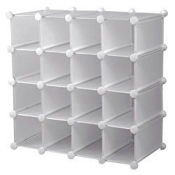 Add a review for: HEAVY DUTY INTERLOCKING 16 PAIRS CUBE SHOE ORGANIZER RACK STORAGE DISPLAY STAND