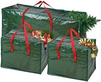 Add a review for: 3 Pack Large Christmas Storage Zip Bags for Christmas Tree up to 7ft Xmas Accessories Dcor Ornaments Baubles Tinsels Lights Organiser with Handle