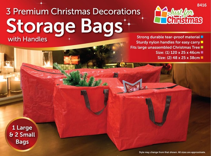 Set of 3 Christmas Storage Bags