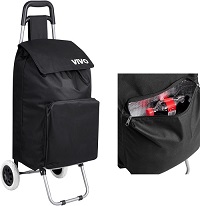 Add a review for: 59L Large Folding Lightweight Shopping Trolley with Insulated Cooler Bag, Hard Wearing & Foldaway for Easy Storage, Large Shopping Trolley on 2 Wheels