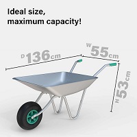 Add a review for: 65L Wheelbarrow Heavy Duty Galvanised Home Garden Metal Cart Pneumatic Tyre