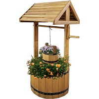 Add a review for: Large Wooden Wishing Well Planter Large Solid Pine Garden Plant Flower Pot Decor