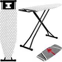 Add a review for: 122 x 38cm Folding Ironing Board Jumbo Iron Rest 6 Adjustable Height Foldable