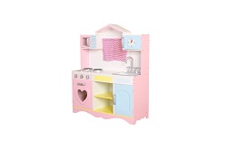 Add a review for: Large Girls Kids Pink Wooden Play Kitchen Children's Role Play Pretend Set Toy