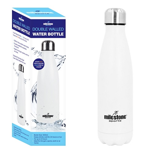 500ML Double-Walled Stainless Steel Drinking Water Bottle Flask Gym Sports Work