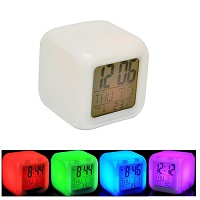 Add a review for: 7 Led Multi Colour Changing Digital Alarm Clock Thermometer Date Time Snooze LCD