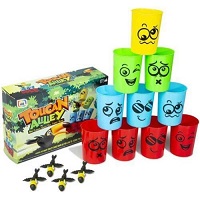 Add a review for: Toucan Alley Bird Flinging Knock Down The Tin Cans Throwing Stacking Toy Game