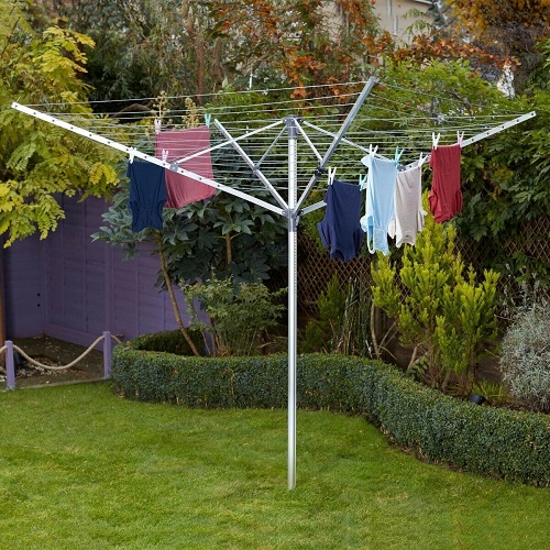 Black+Dekcer 50M 4 Arm Rotary Garden Cloth Line Airer Dryer Washing Clothes Spik
