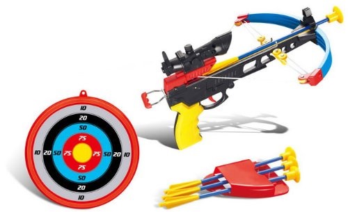Puregadgets Children's Crossbow Archery Set Cross Bow Arrow Target with Targeting Scope Boys Outdoor Garden 