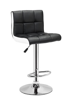 Black White Leather 360 Degree Swivel Breakfast Kitchen Bar Chair Stool Gas Lift