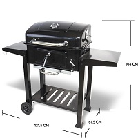 Add a review for: Barbecue Grill Large Portable Charcoal BBQ Smoker Side Table Adjustable Wheels