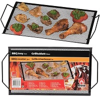 Large BBQ Barbecue Tray Rack Frying Grill Grid Party Kitchen Catering Metal BLK