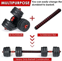 Add a review for: Deluxe 20/30Kg Dumbbells Pair of Weights Barbell/Dumbells Body Building Set Gym Kit Bodybuilding- Weight Sets 2 in 1 Dumbbells and Barbell Hand Free Weights Dumbbells Set for Men and Women Unisex