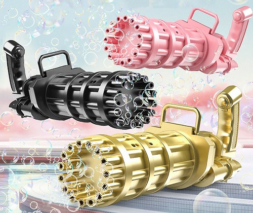 Bubble Machine 8-Hole Blower Automatic Electric Black Pink Gold Summer Outdoor