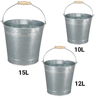  Galvanised Metal Bucket Handle Plant Pot Coal Planter Strong Steel 10L 12L 15L