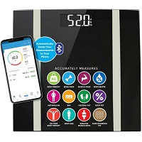 Add a review for: Bluetooth Bathroom Weighing Scale Body Fat BMI Water Age Muscle Bone Mass Weight