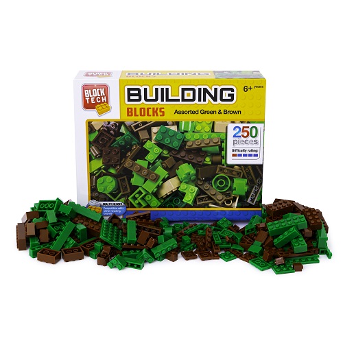 Block Tech Building Block Sets  GREEN AND BROWN